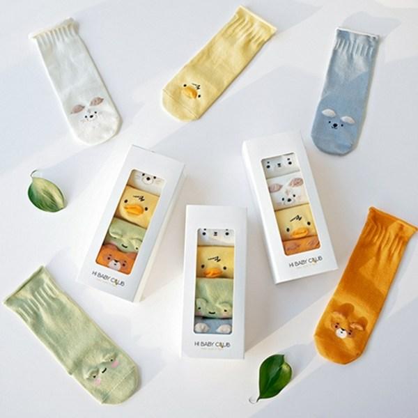 Hi Baby Club Dziewczęce 3D Animal Knee Socks 4-częściowy zestaw opakowanie prezentowe, koreańskie produkty dla dzieci