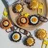 Keychain Pendant Corn Egg Tart Design Mini Size Food Keyring Keys Bags Phone Lanyard Versatile Hanging Ornament