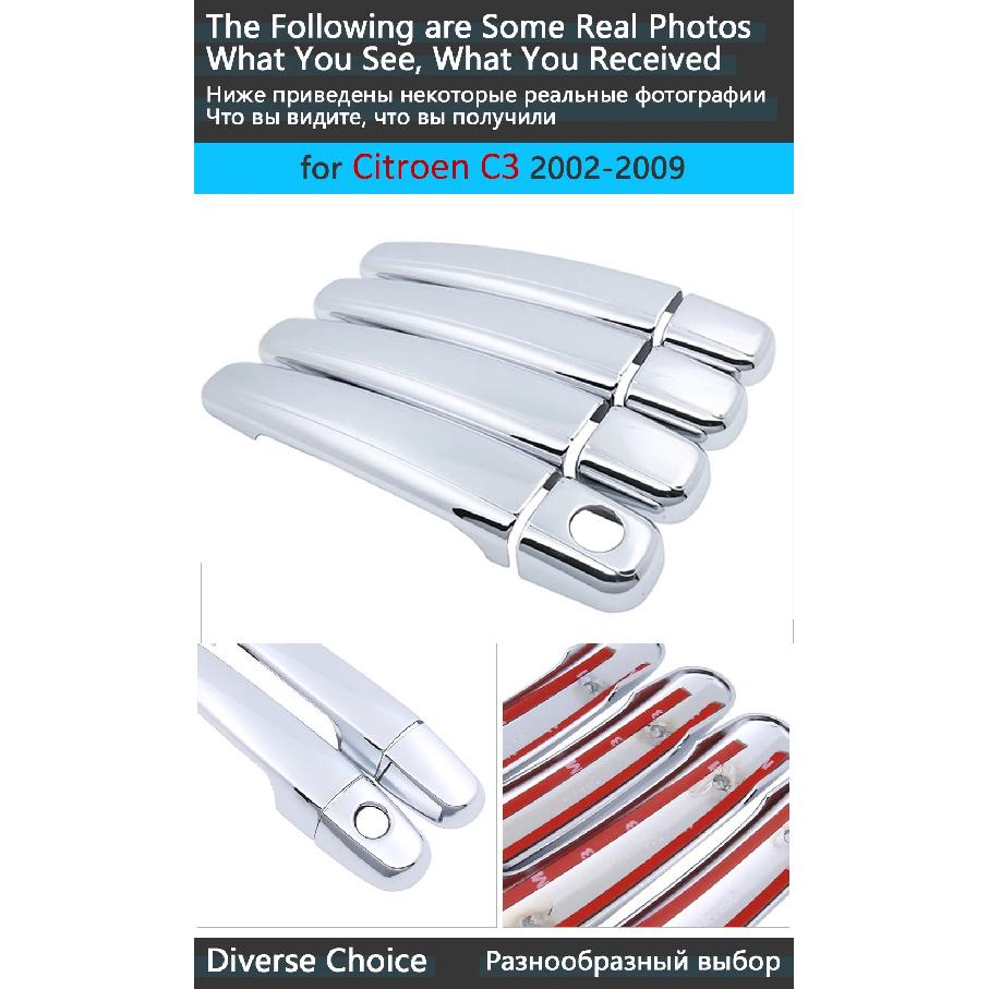 Luxurious Stability New Chrome Door Handles Cover Trim for Citroen C3 MK1 2002~2009 Car Accessories Stickers Catch Auto Styling