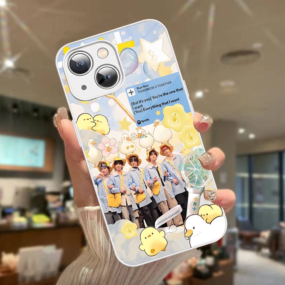 K-Kpop Group T-TXT-S Tempered Glass For Iphone 14 13 12 11 Pro Mini XS MAX 14Plus X XS XR Fundas