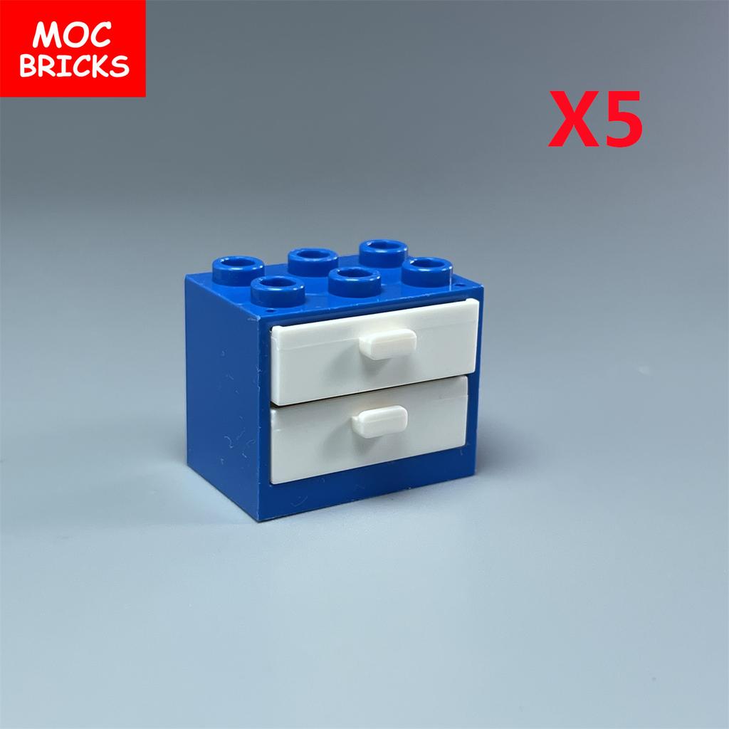 MOC Blocks Box Cupboard Container 2x3x2 Cabinets Assembles Particles 4532 4533 City House Construction Bricks Parts