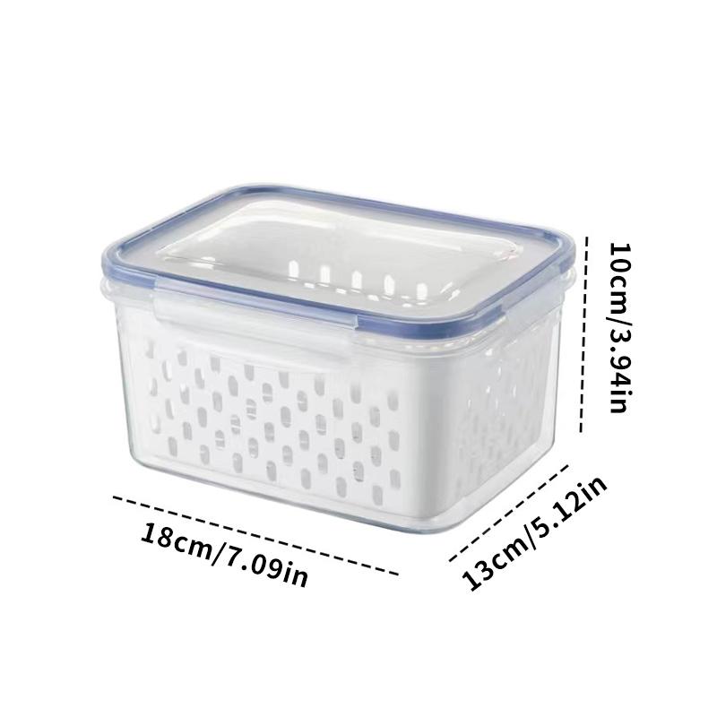 Refrigerator Storage, Drainage Double Layer Preservation Box Outdoor Picnic Portable Fruit Box Storage Box