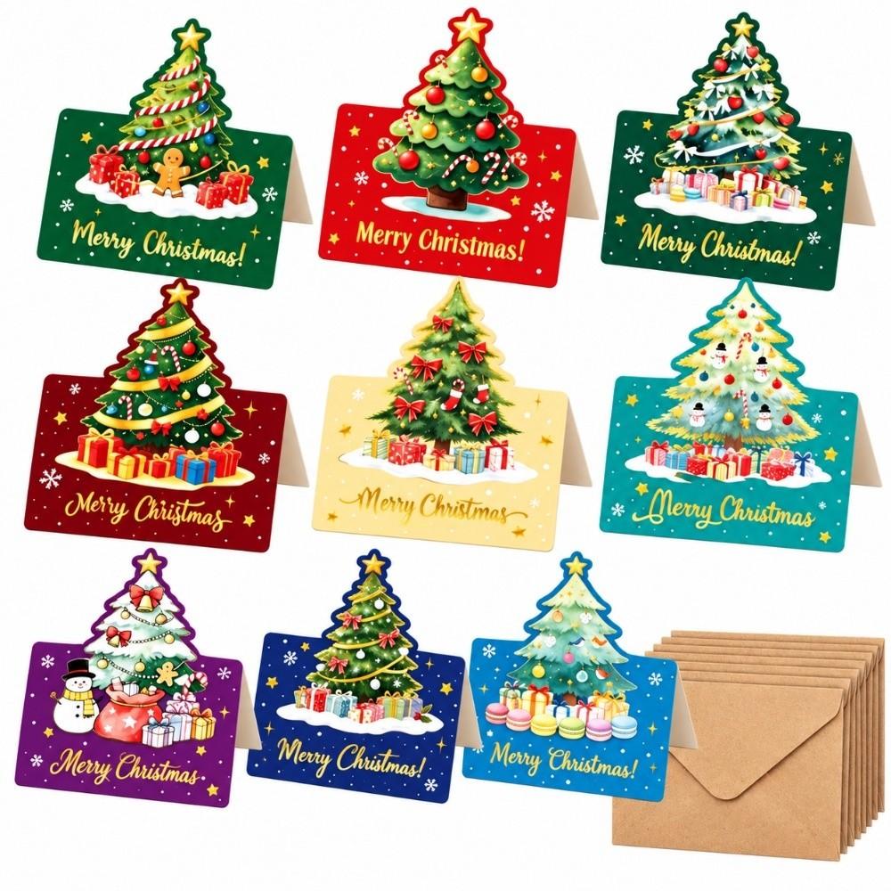 3D Christmas Greeting Cards Multicolor Handwritten Cards Holiday Decor Cards Holiday Decor