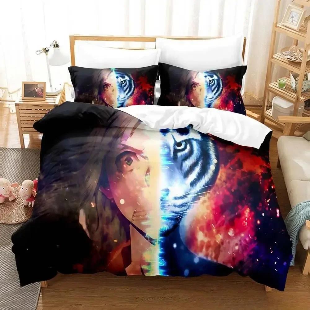 Bungou Stray Dogs S4 Beding Set Single Twin Ful Quen King-Sized Dimensionsd Dimensions Bed Linen Set Adult People Kid Bedrom Duvetcover Sets Anime Bed