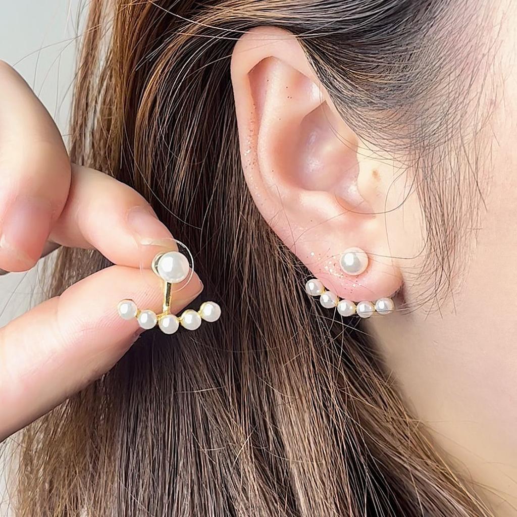 French niche temperament pearl split earrings earrings earrings stud earrings women's exquisite light luxury small