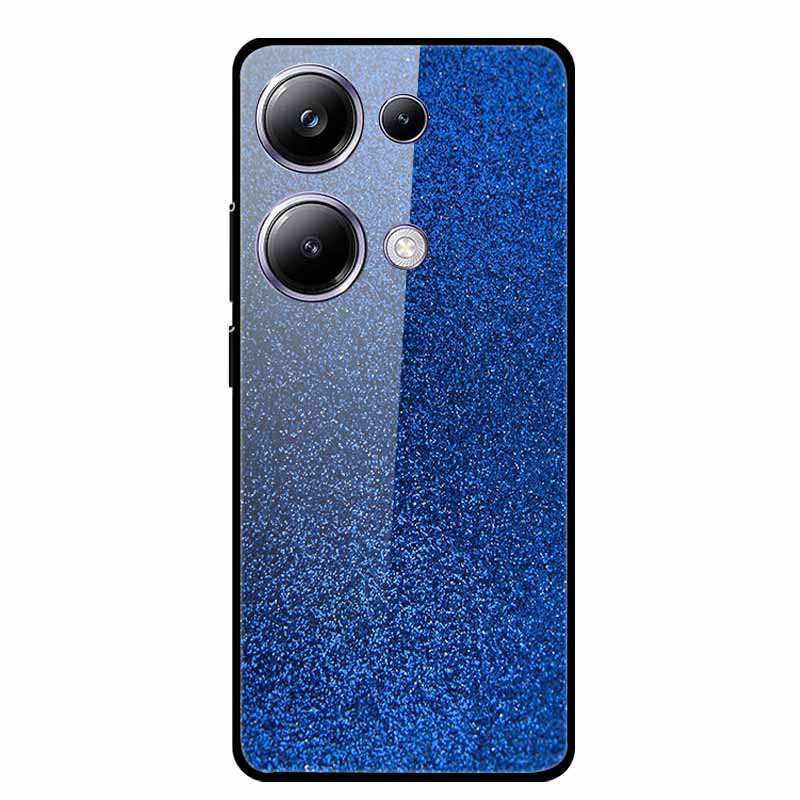 Glass Back Cover For Poco M6 Pro 4G Case M 6 M6Pro Hard Tempered Glass Case For Xiaomi Redmi Note 13 Pro Phone Case Soft Bumper