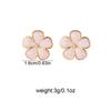 Hot Selling Enamel Drip Flower Stainless Steel Stud Earrings for Women - Holiday Style Titanium Steel Jewelry