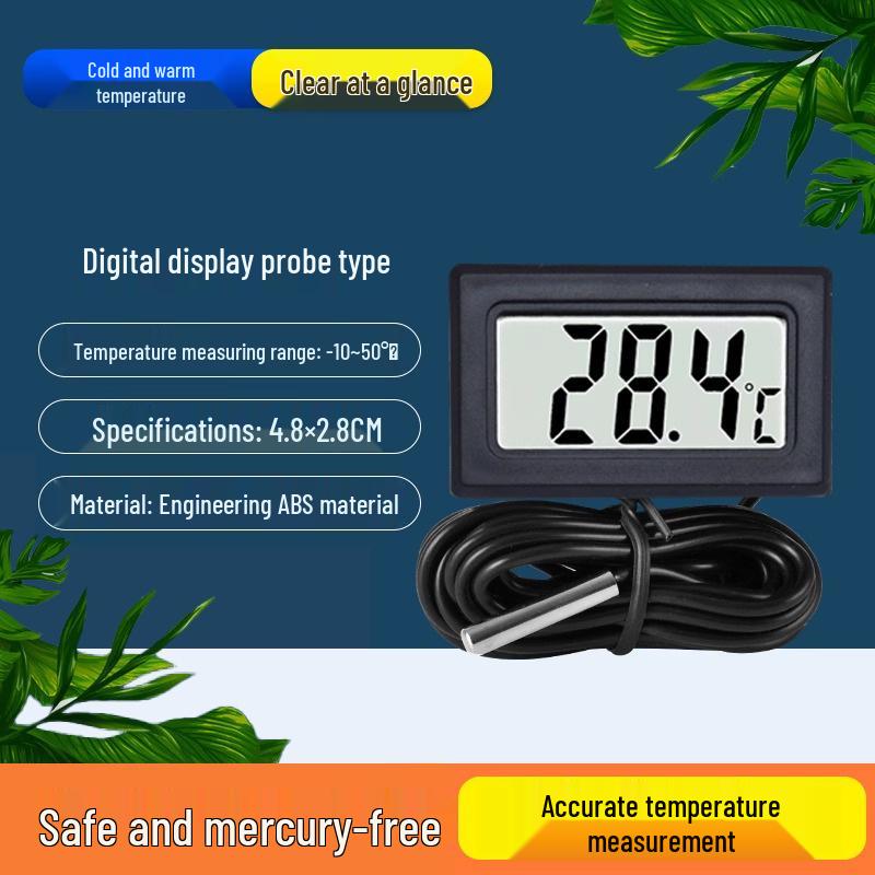 Aquarium Digital Display Thermometer: Submersible, High-Precision Probe for In-Tank Water Temperature Measurement