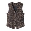 Women Suit Vest Sleeveless Single-Breasted Button Waistcoat Casual Office Short Outerwear Layering Tank Gilet
