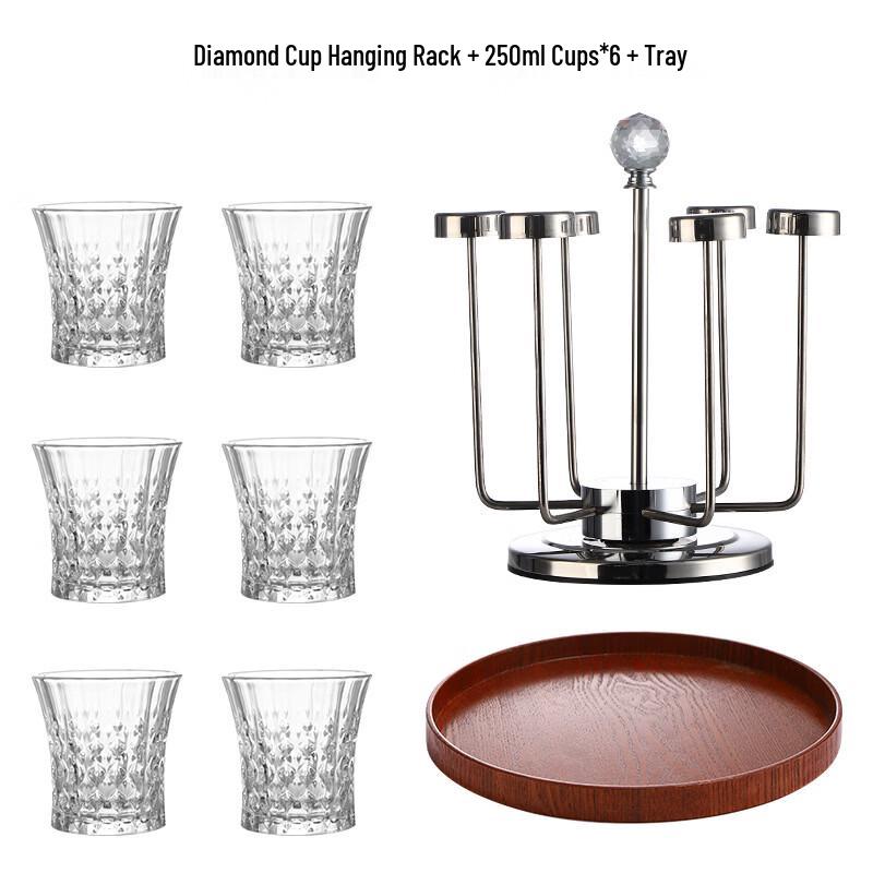 Hanton Crystal Glass Cup & Rack Set