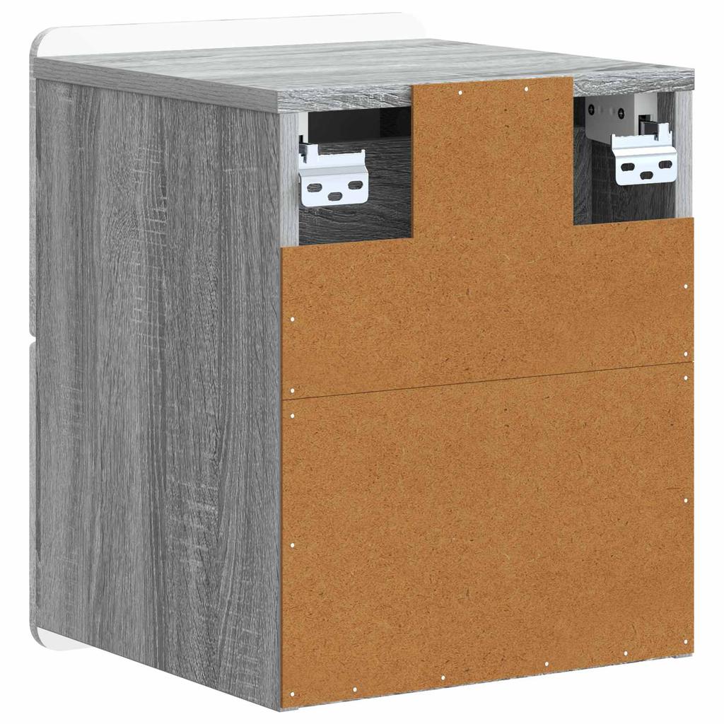 Wall Mounted Nightstand Grey Sonoma 33 x 34.5 x 43 cm