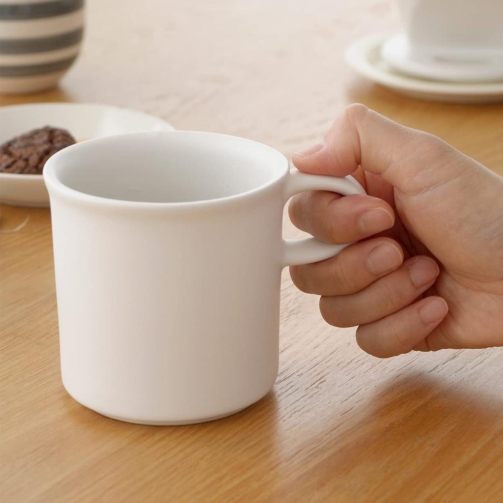 Kamoshika Douguten Ceramic Coffee Dripper and Mug Set for One Person, Banko Ware, Made in Japan (White)