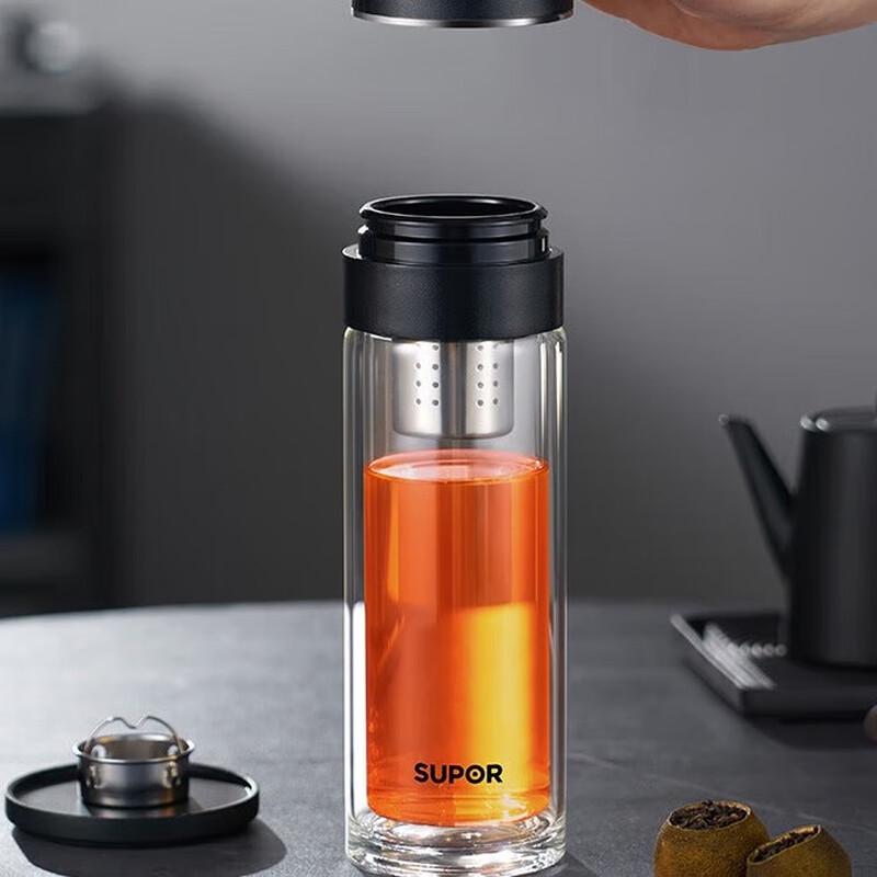 SUPOR Double-Layer Tea Separation Glass Cup