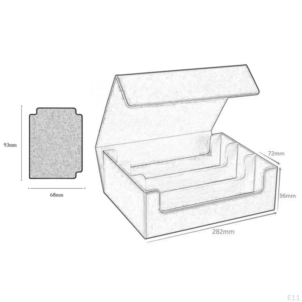 Trading Card Deck Box for 1800+ Cards Sports Case with 4 Dividers