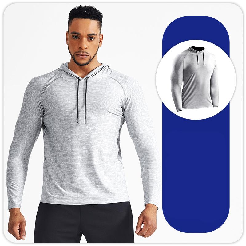 Hooded Long Sleeve Men's Sports T Shirt Sports Compression Jerseys Quick Drying Shirt Training Blouse Fitness Tops