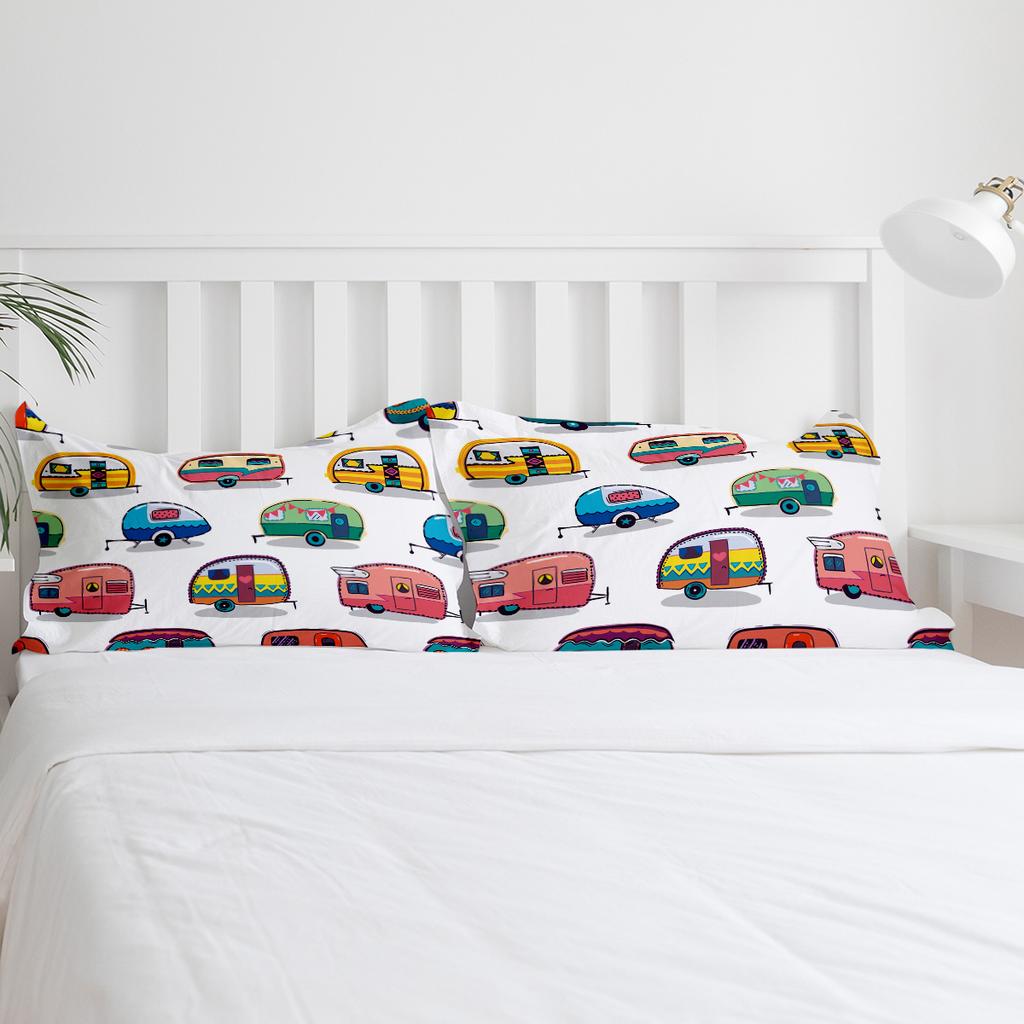 Cute Cartoon Car Bedding Set 3pcs Boys Girls Duvet Cover Pillowcase Kids Adult Quilt Cover Double Bed Set Home Textile