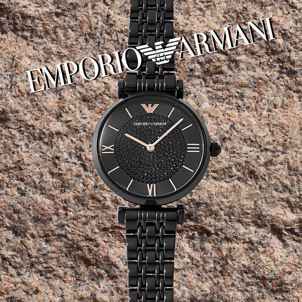 Emporio Armani AR11245 T-Bar Schwarze Damenuhr