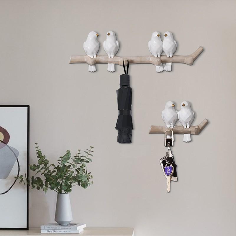 Handcrafted European-Style Small Bird Wall Hook for Keys & Coats