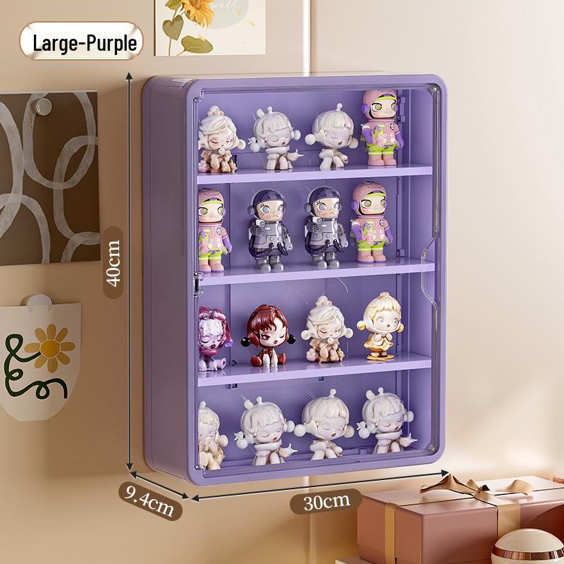 Transparent Dustproof Pop Mart Figure Display Stand - Wall-Mountable Doll Storage Cabinet
