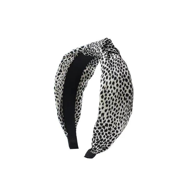 

Шикарные женские черные леопардовые атласные повязки на голову с узлом, простые однотонные твиловые повязки с узлом, аксессуары