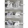 3PCS Silicone Candle Base Molds Resin Epoxy Molds Rabbit Shape Candle Holder Molds Silicone Texture Candlestick Moulds