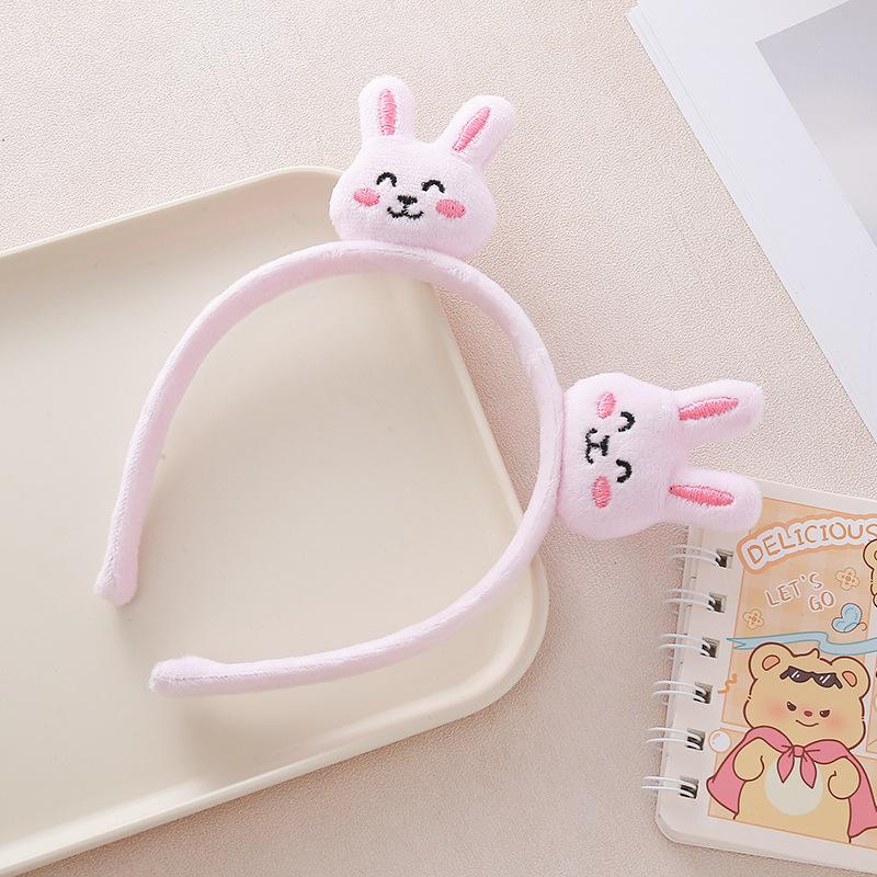 New Cute Cartoon Rabbit Hair Decoration for Women Pink Valentine's Day Sweet Face Wash Hairpin Headpiece