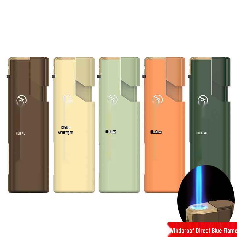 50 Durable Metal Windproof Lighters - Double Layer, Thickened, Inflatable, with Printed Lettering