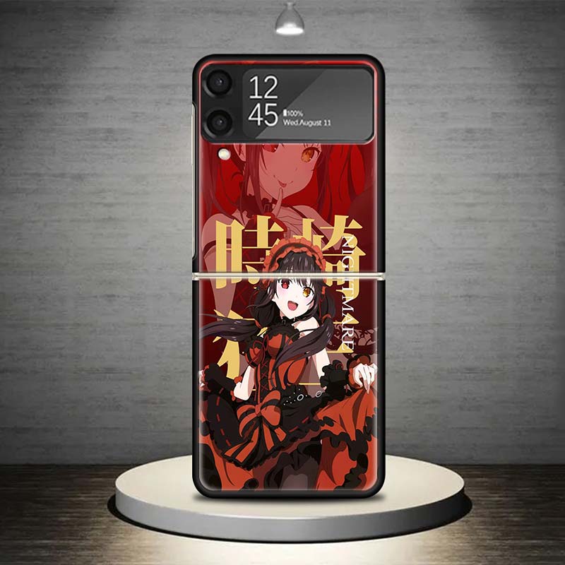 Date A Live Tokisaki Kurumi Phone Case For Samsung Galaxy Z Flip 7 6 5 4 3 5G Shockproof Cover Z Flip7 Flip6 ZFlip5 Flip3 Flip4