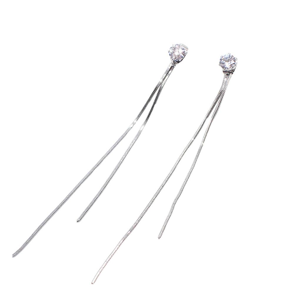 

Серьги Длинная кисточка Блестящие Стильные Вставка циркона Серьга Бахрома Индивидуальность Золото Серебро Подвеска для ушей Свадебный декор Женщины