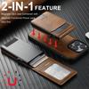 For iPhone 14 Pro Magnetic Case Waxy Texture Card Slots Leather Back Phone Cover