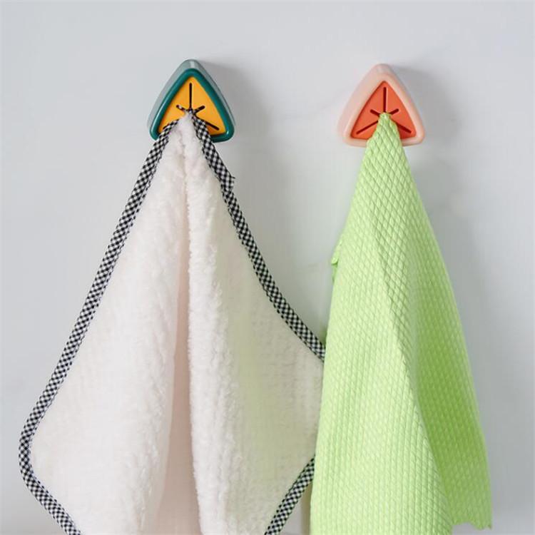 Wall Mounted Triangular Towel Plug, Non Perforated Bathroom Shelf, Kitchen Cloth And Face Towel Storage Hook Artifact