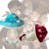 Adorable Dungeon Meshi Mushroom Plush Toy Red Blue Anime Manga Character Soft Stuffed