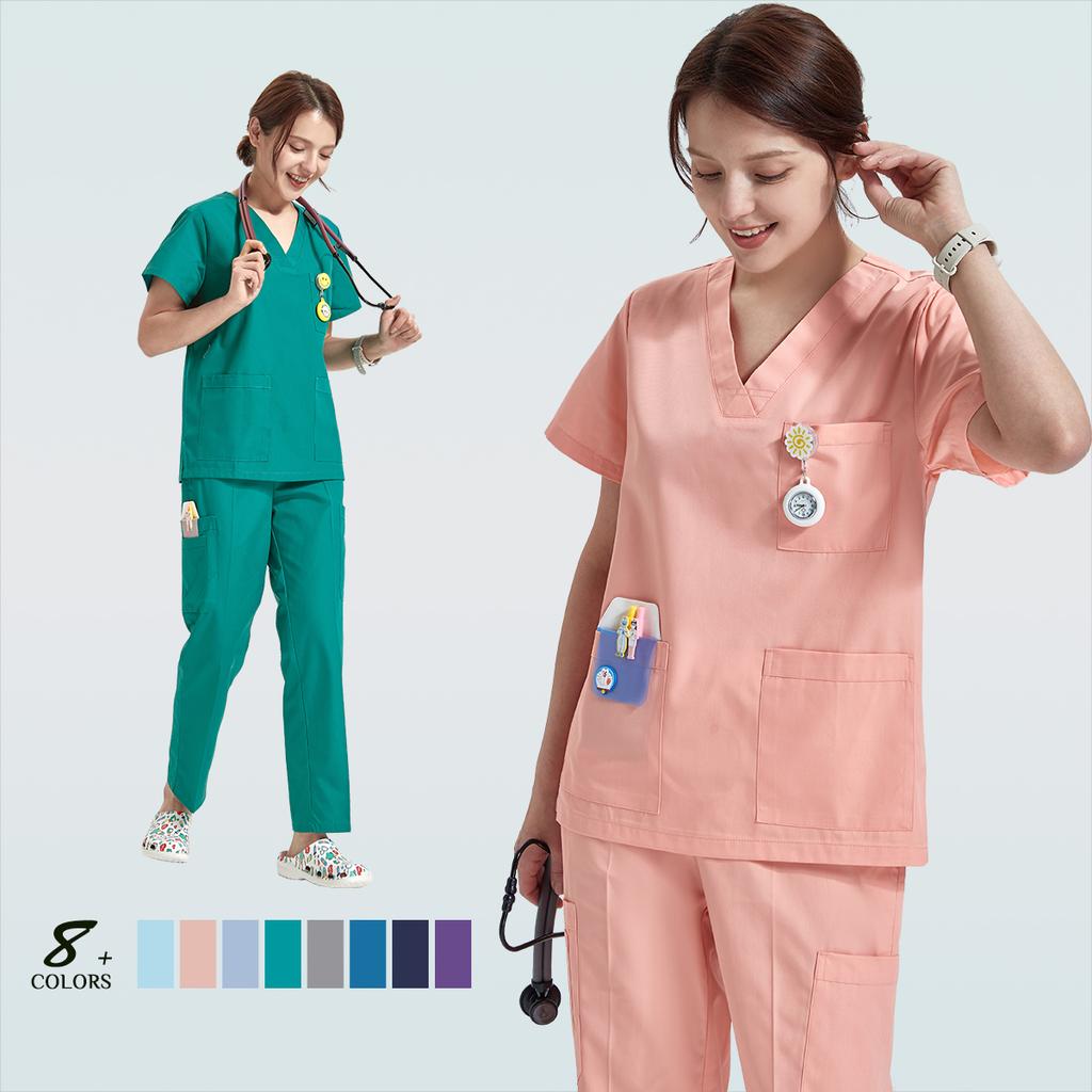 Women Medical Uniforms Doctor Nurse Scrubs Set Basic Clinical Aesthetic Hospital Workwear Dental Pet 8020