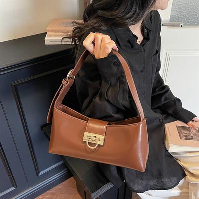 Solid Color Single Shoulder Bag For Women French Style Underarm Purse And Handbag Quality Pu Leather Bolsa Feminina Day Clutch