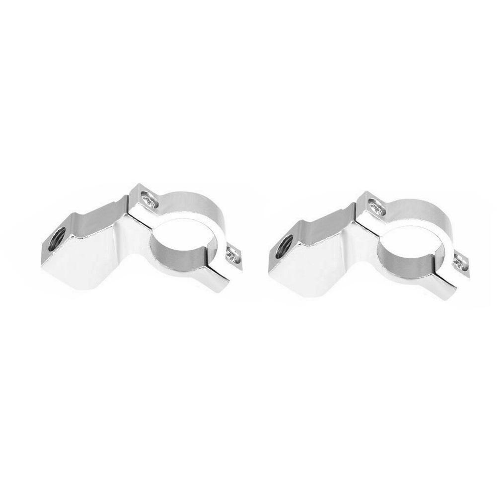 2Pcs  22mm 7/8" Handlebar Motorcycle ATV Rear View Mirror Bracket Mount Adapter Holder Clamp Screw CNC