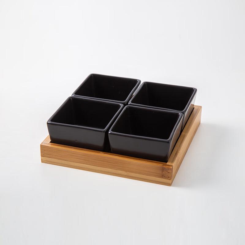 Qianxing Ceramic Bamboo Snack Serving Platter