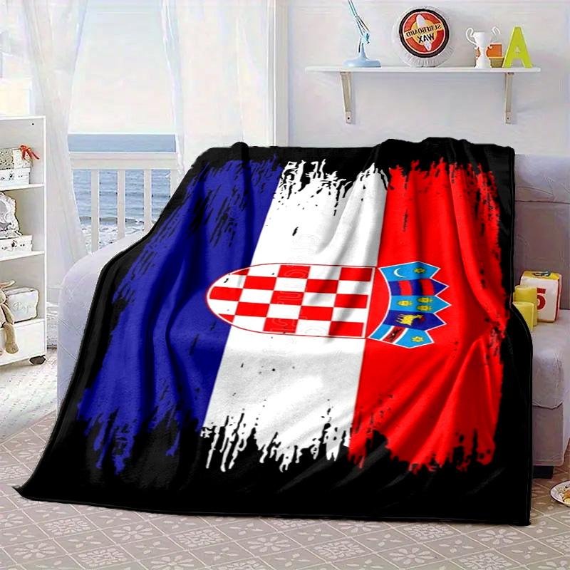 Coperta portatile/morbida per la Fiera del Calcio Croato, coperta da letto, adatta per viaggi, campeggio, soggiorni, uffici, divani, regali per tifosi