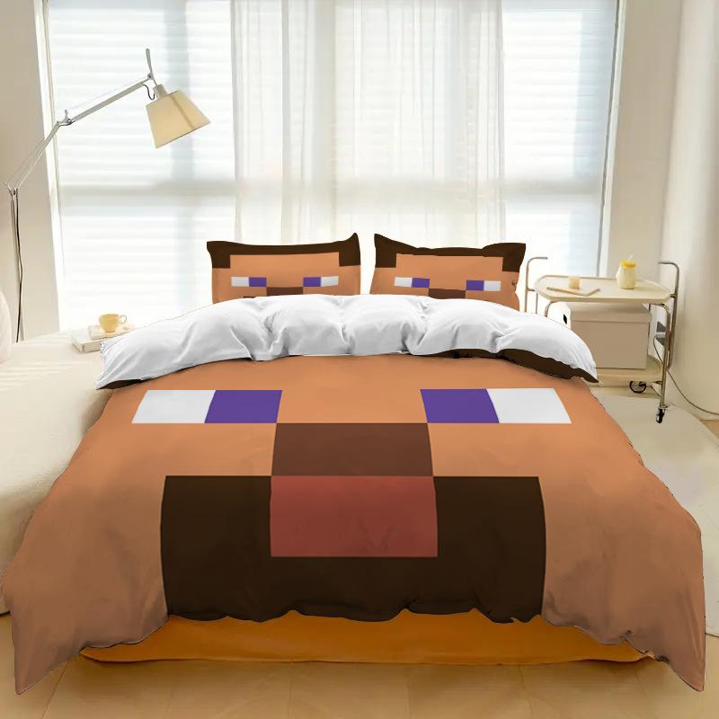 

Мультяшное Аниме Майнкрафт Цифровая Печать Кровать Комплект Постельного Белья из Трех Предметов, Поддержка 135X200