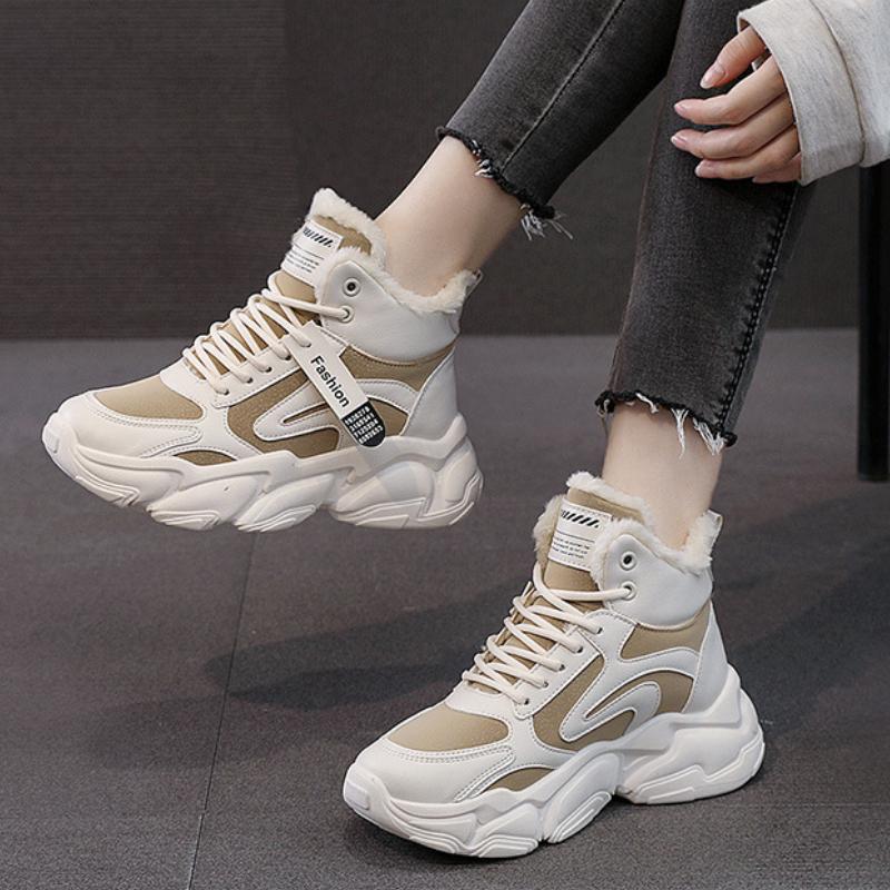 Modă Iarnă Femei Cizme de Zăpadă Marcă de Lux Plus Catifea Cizme Casual Trendy cu Top Înalt Versatile Pantofi Sport pentru Doamnă Botas De Mujer