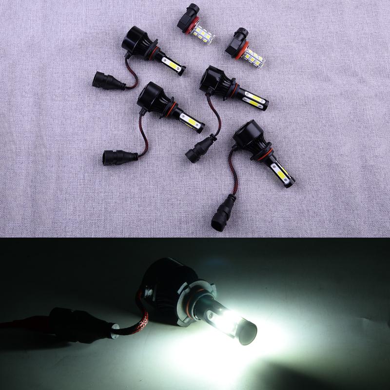 6Pcs/Set 6000K LED Headlight High Low Beam Fog Light Lamp Upgrade Bulbs Kit Fit for Honda Odyssey 2010 2009 2008 2007 2006 2005