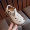 Girls' Baotou Sandals Summer New Children's Shoes Roman Shoes with Hollow Leather Shoes for Adults and Girls