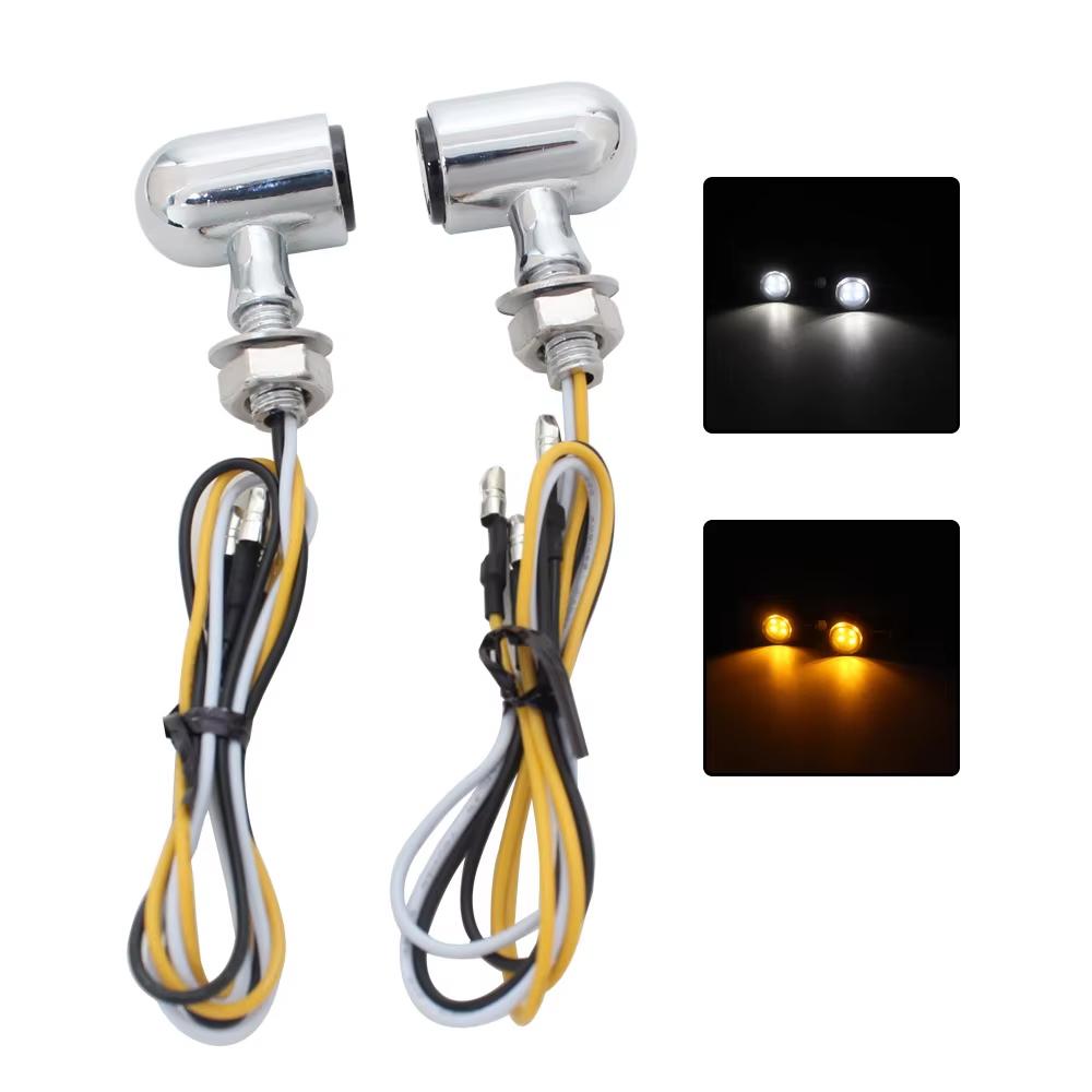 8mm Motorcycle Accessories LED Turn Signal Light Bullet Indicator Amber Flashing Lamp For Harley Kawasaki Yamaha Clignotants Led