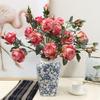 High-end Baked Edge Greek Rose Simulation Flower Light Luxury Home Living Room Decoration Ornament Fake Flower