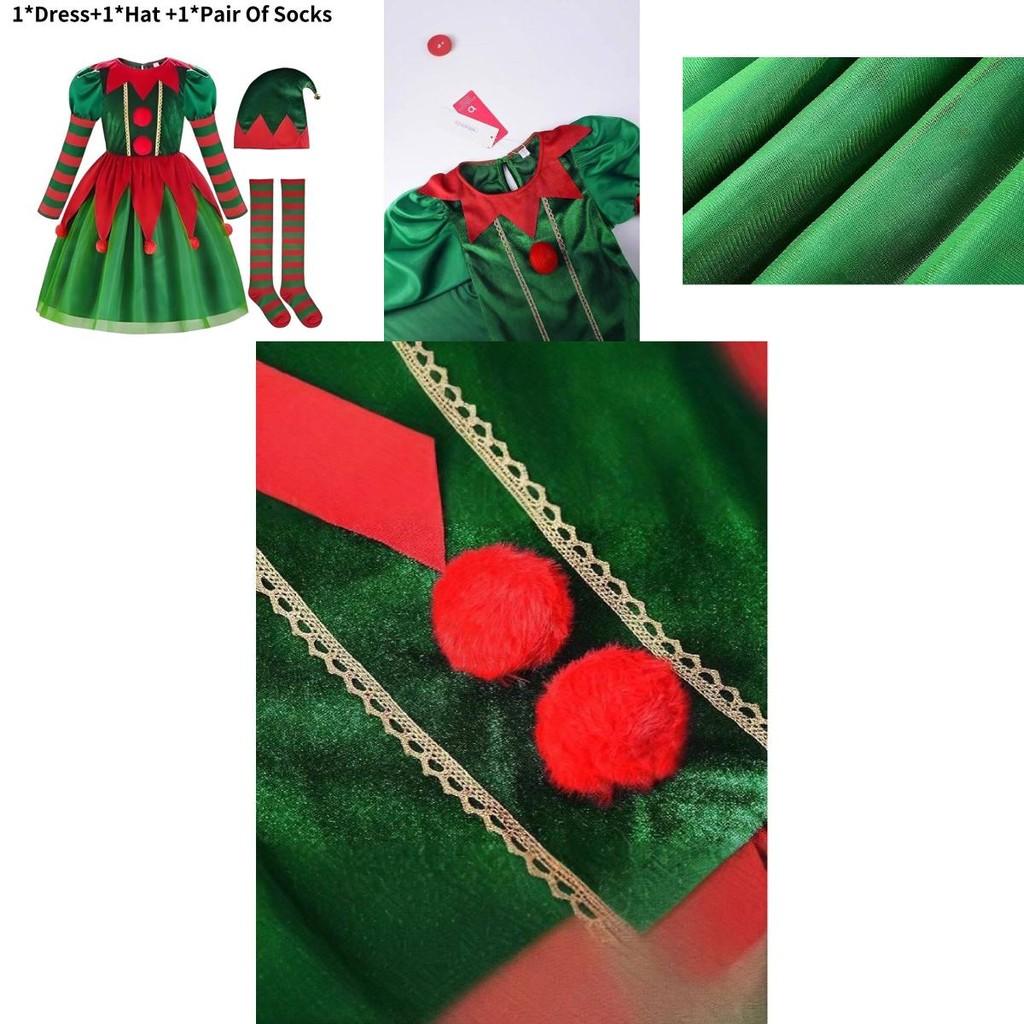 Sweet And Fresh Kids Clown Outfit Elegant Mid-length Dress Set For Festive Occasions