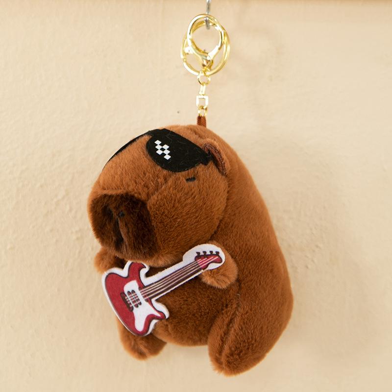 Creative Plush Kapibara Blowing Bubble Keychain Pendant Cute Couple Schoolbag Keychain Small Pendant