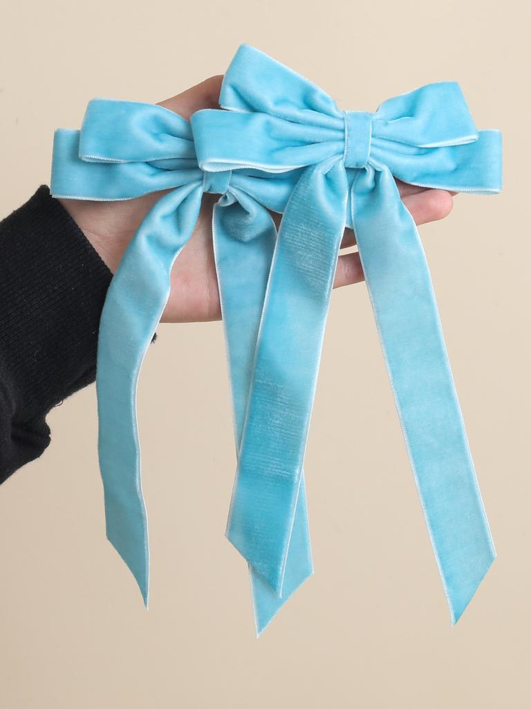 2Pcs Vintage Large Velvet Bow Hairpins for Women Double Layered Bow Hair Clips Korean Girls Hair Clip Barrettes Hair Accessories