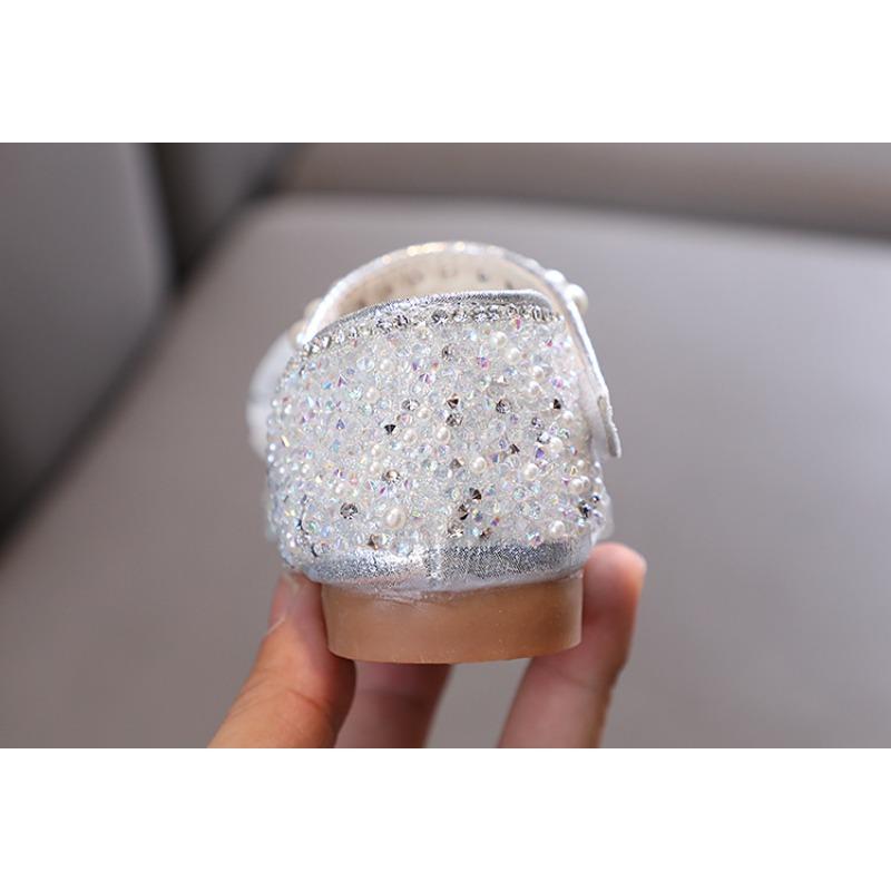 Autumn new style ladylike baby girl girls' princess rhinestone flat shoes, leather shoes, dance performance shoes, sandals