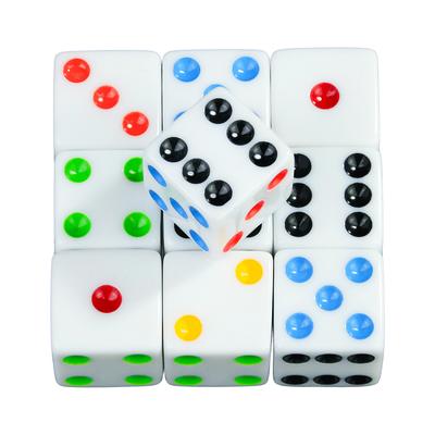 White Dice 10pcs 6-Sided Game Dice Square Corner 16MM Math Entertainment Acrylic Gambling Tool Dice