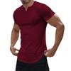 Men's Solid Color Light V-neck Strip Casual Short Sleeve