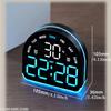 USB Powered Digital Alarm Clock with Ambient Light Temperature Date 3 Levels of Brightness Desktop Clock Dimmable LED Clock